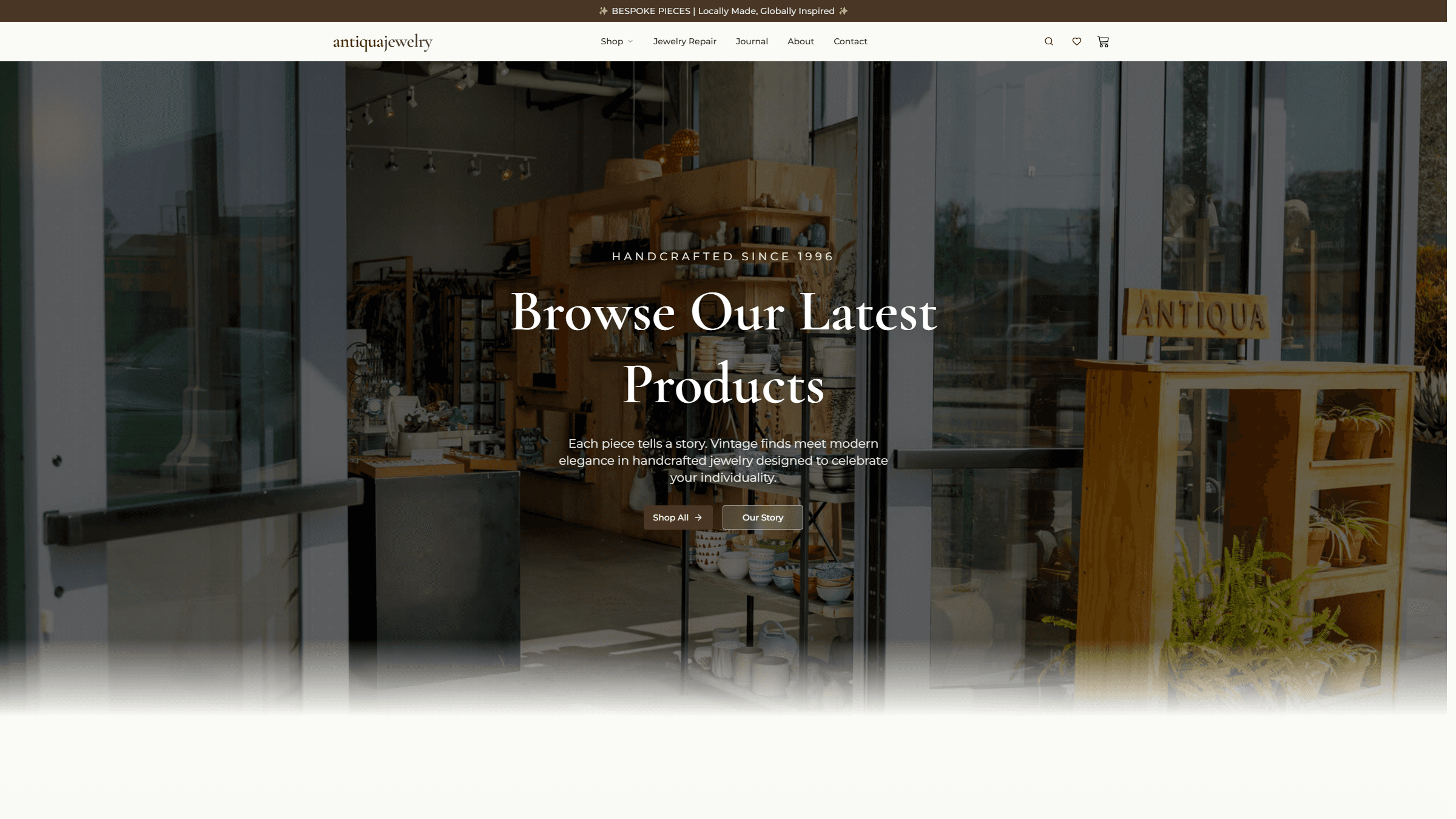 Antiqua Jewelry website