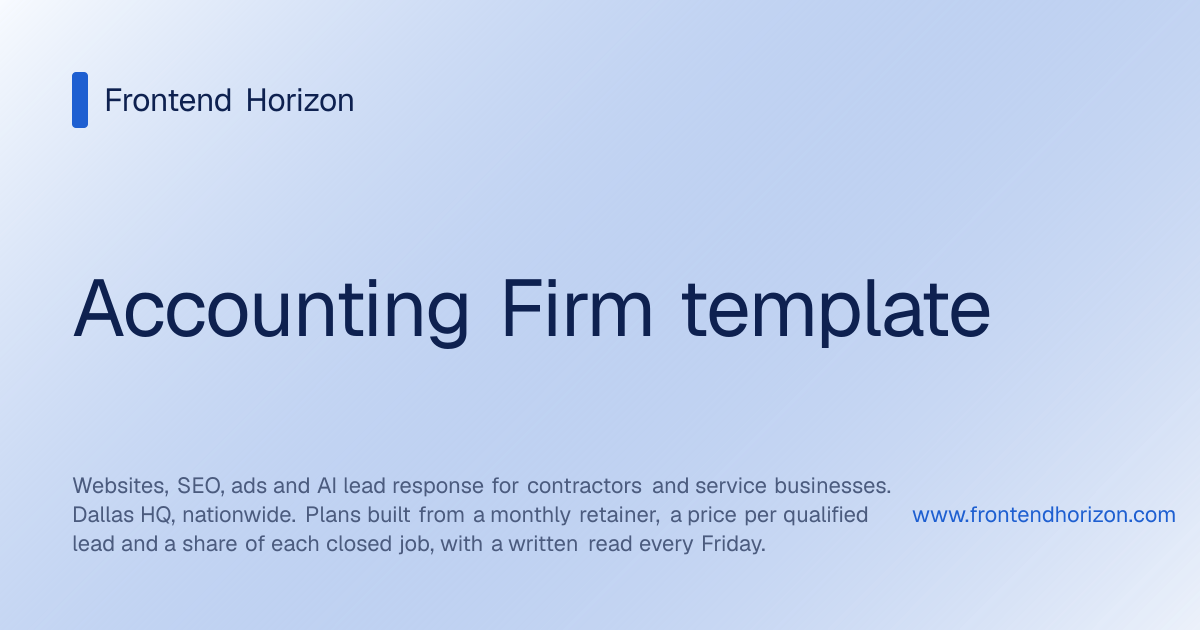 Accounting Firm template | Frontend Horizon