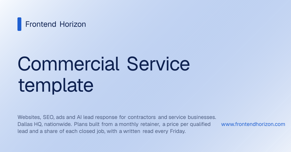 Commercial Service template | Frontend Horizon
