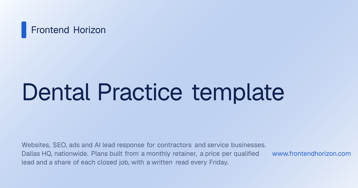 Dental Practice template | Frontend Horizon