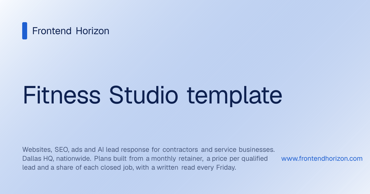 Fitness Studio template | Frontend Horizon