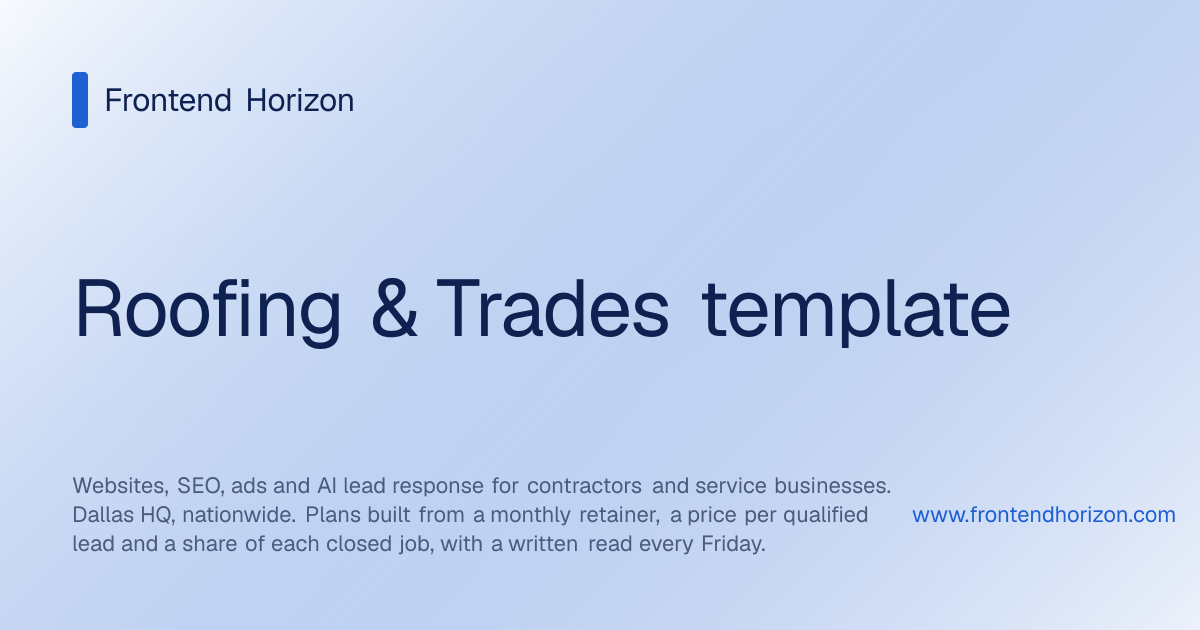 Roofing & Trades template | Frontend Horizon
