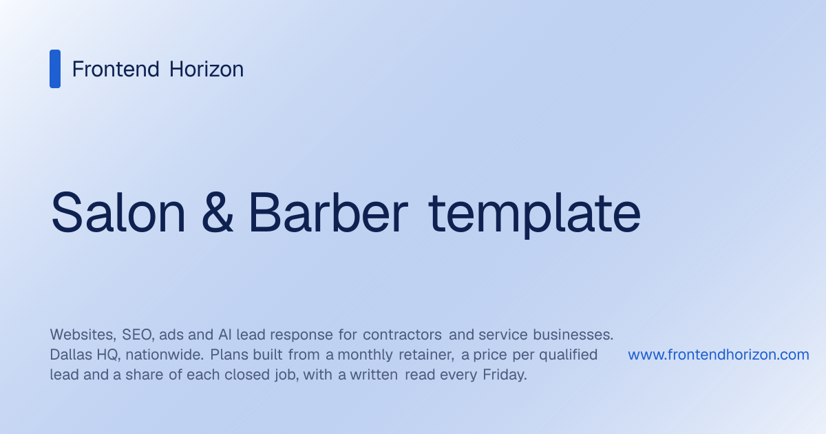 Salon & Barber template | Frontend Horizon