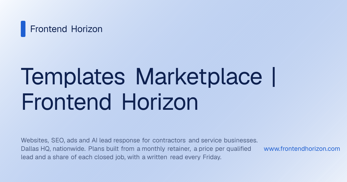 Templates Marketplace | Frontend Horizon